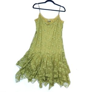 Vintage Betsey Johnson Chartreuse Lace Dress